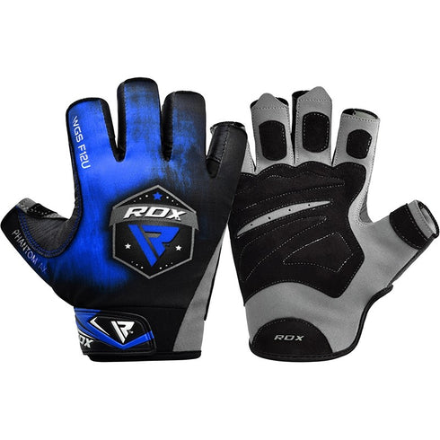 RDX F12 WEIGHTLIFTING GYM GLOVES/Blu-8